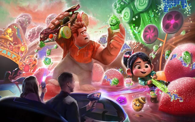 Here is an early concept art for what you can expect aboard Wreck-It-Ralph Sugar Rush Sweet Rescue